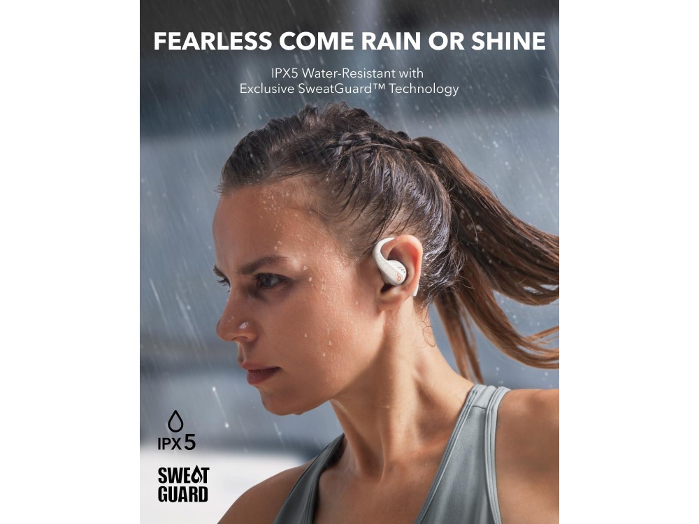 Anker Soundcore AeroFit Pro Bluetooth 5.3 Open-Ear Headphones with LDAC, Detachable Neckband & IPX5, Frost White