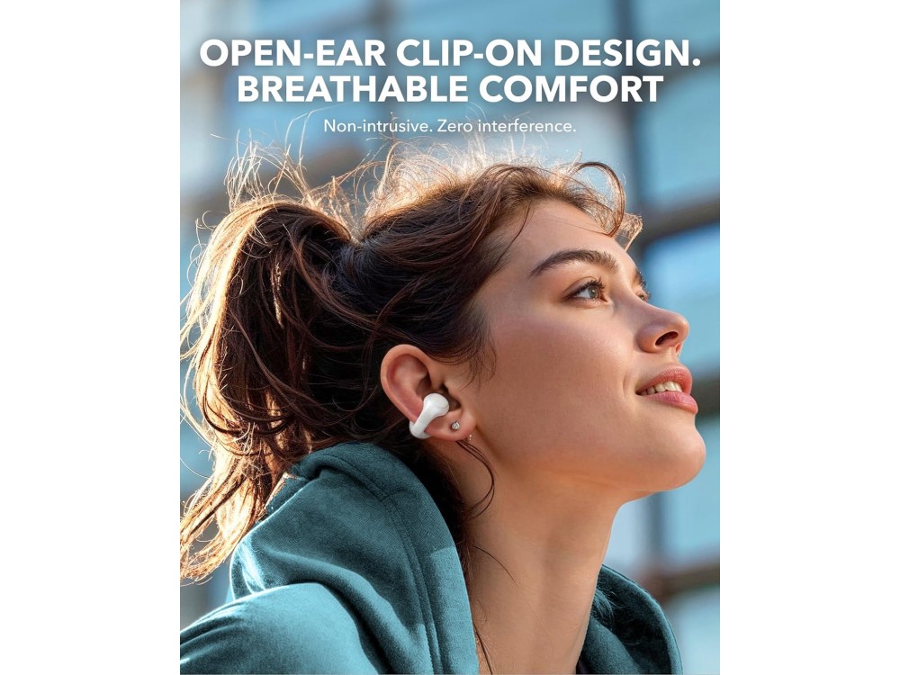 Anker Soundcore C30i Bluetooth 5.3 Ακουστικά Open-Ear Αδιάβροχα & Διάρκεια Μπαταρίας έως 30 Ώρες, Λευκά