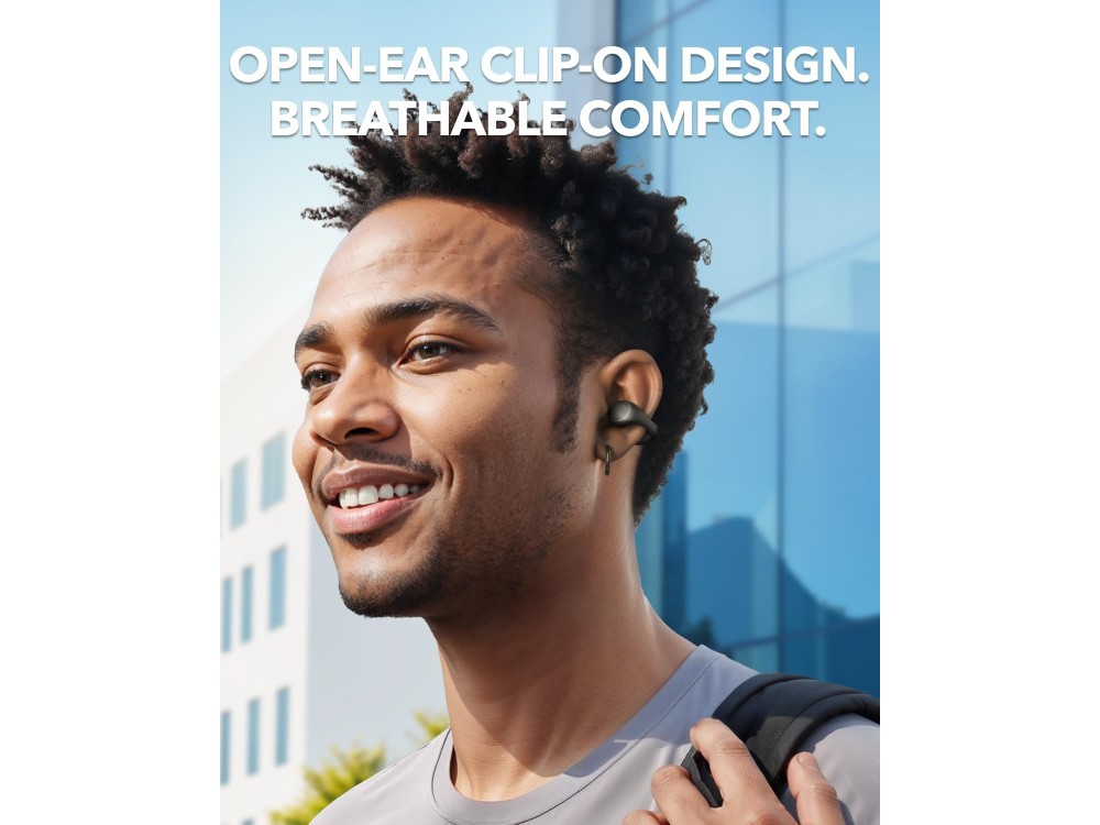 Anker Soundcore C40i Bluetooth 5.4 Ακουστικά Open-Ear Αδιάβροχα & Διάρκεια Μπαταρίας έως 21 Ώρες, Dark Gray