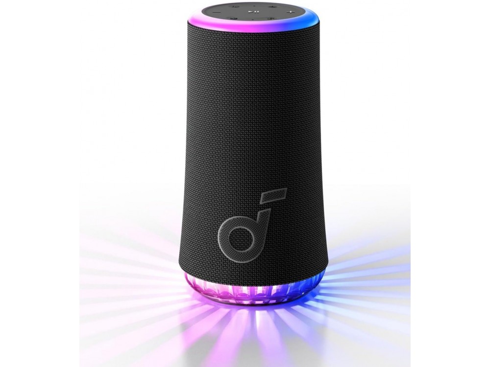 Anker Soundcore Glow, Portable Bluetooth Speaker 30W with RGB Light Show, App, TWS & PartyCast 2.0, IP67, Black