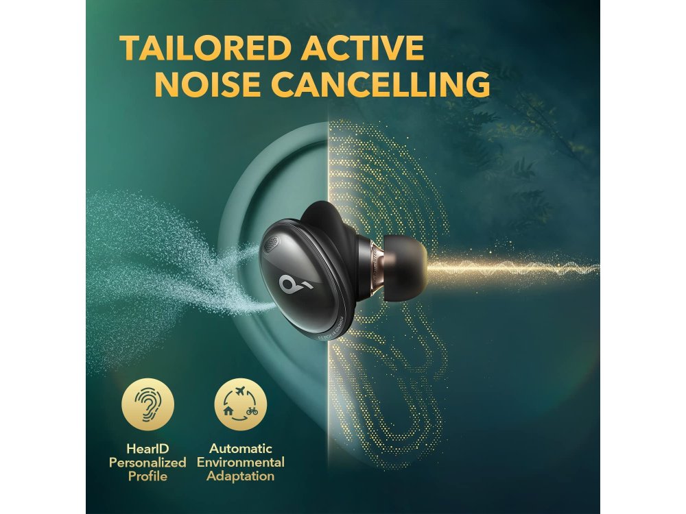 Anker Soundcore Liberty 3 Pro Personalized Noise Cancelling Bluetooth Ακουστικά TWS με ACAA 2.0 Drivers - A3952G11, Μαύρα
