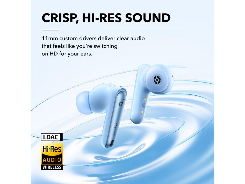 Anker Soundcore Liberty 4 NC Bluetooth Ακουστικά TWS με LDAC, Hi-Res Premium Sound & Wireless Charging, Light Blue