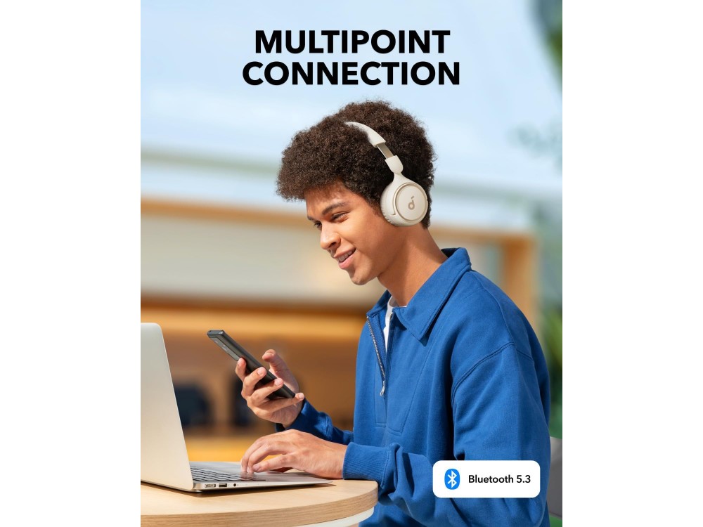 Anker Soundcore Life H30i Bluetooth 5.3 Headphones with Pure Bass & Soundcore App, White