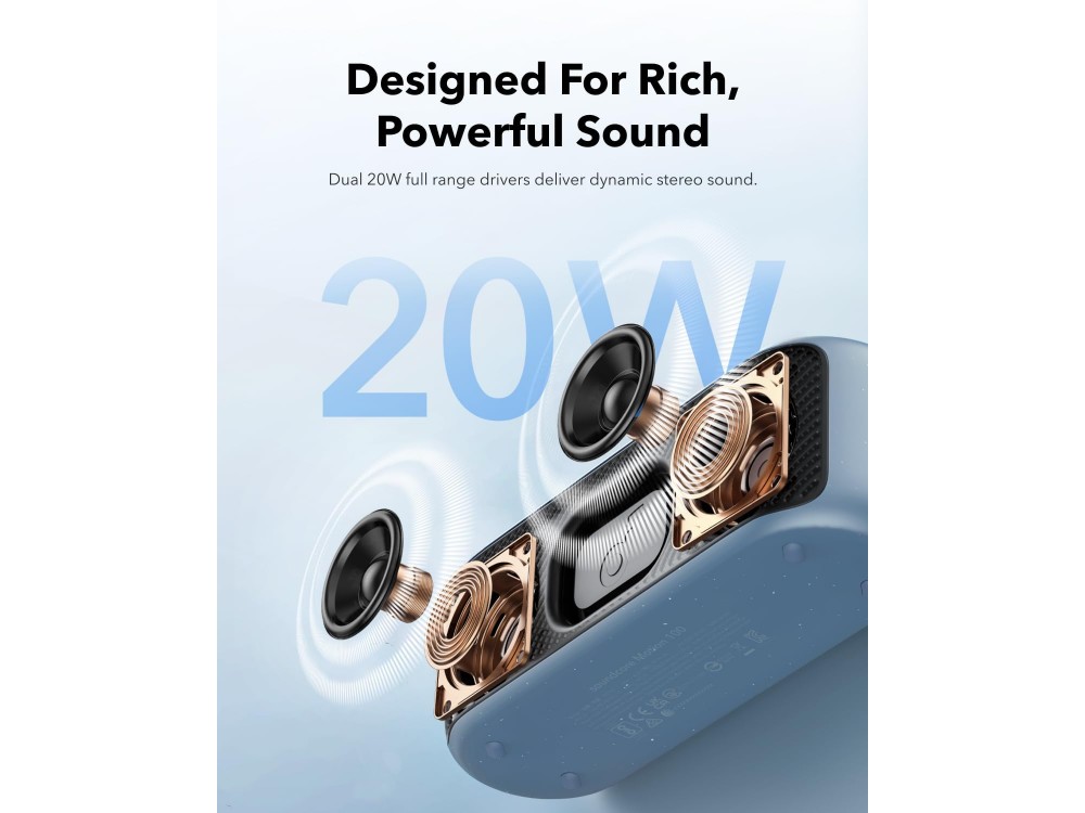 Anker Soundcore Motion 100, Φορητό Bluetooth Ηχείο 20W με App & Hi-Res Audio, IPX7, Black