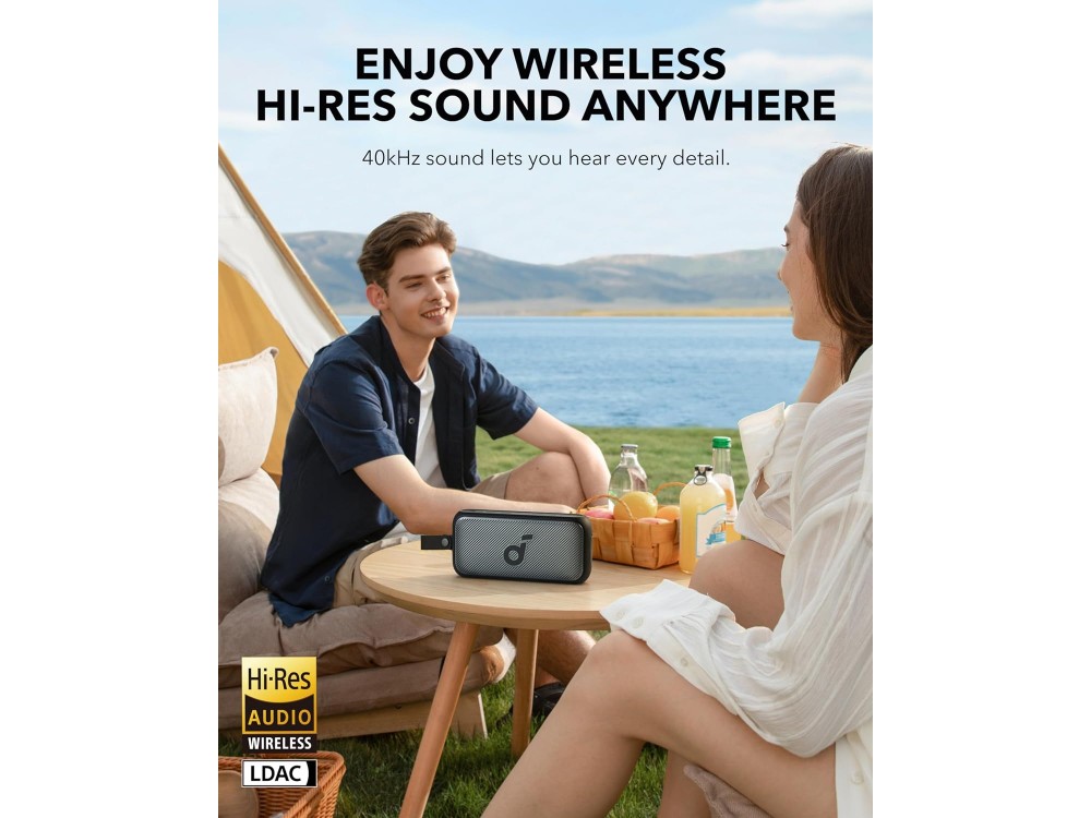 Anker Soundcore Motion 300, Portable Bluetooth Speaker 30W with App & Hi-Res Audio, IPX7, Black