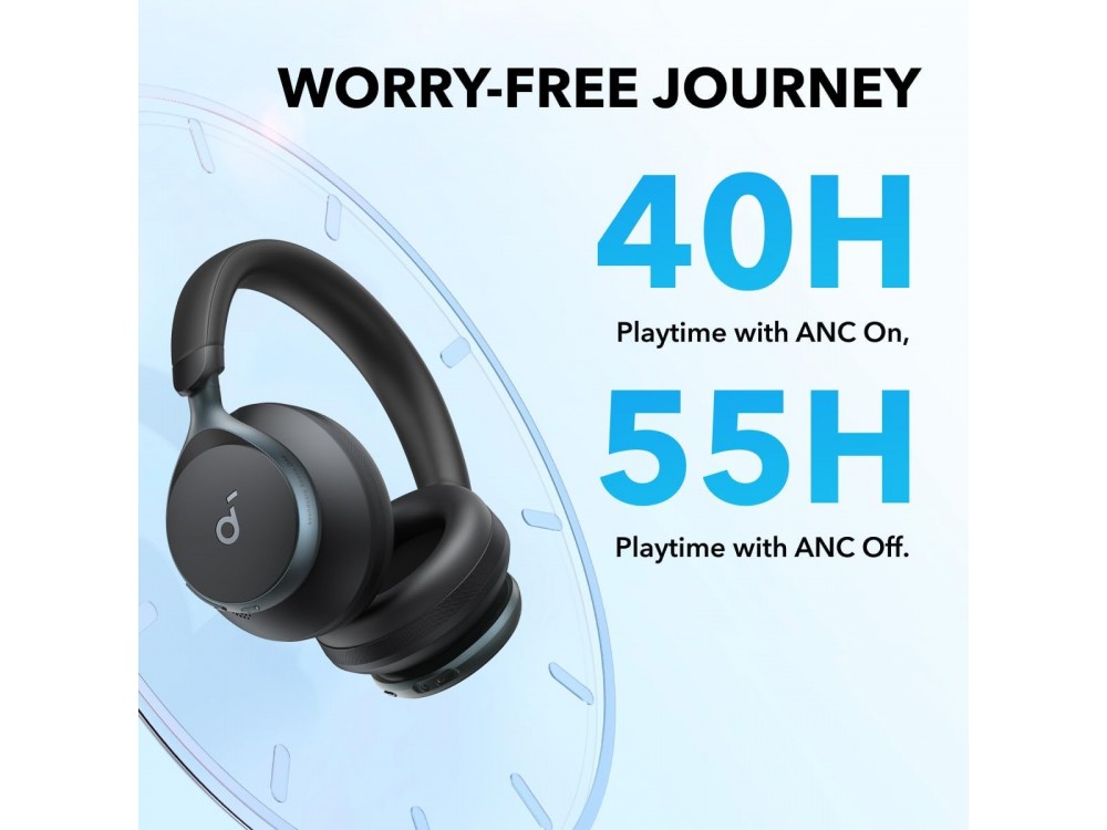 Anker Soundcore Space One Bluetooth 5.3 ακουστικά με Hybrid Active noise cancellation & LDAC Hi-Res Wireless Audio, Black