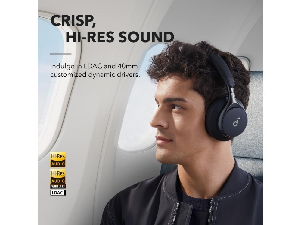 Anker Soundcore Space One Bluetooth 5.3 ακουστικά με Hybrid Active noise cancellation & LDAC Hi-Res Wireless Audio, Black