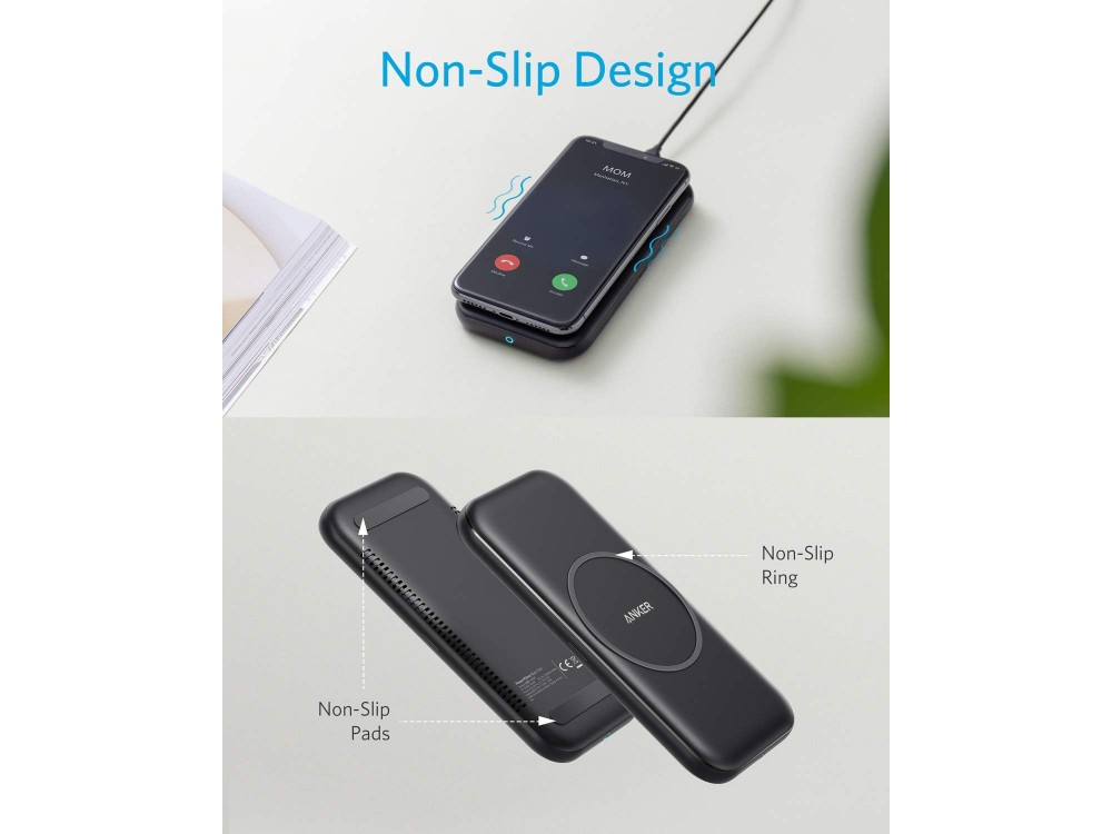 Anker Wireless PowerWave Charger (Qi Pad), Ασύρματος Φορτιστής Qi 10W, Μαύρος