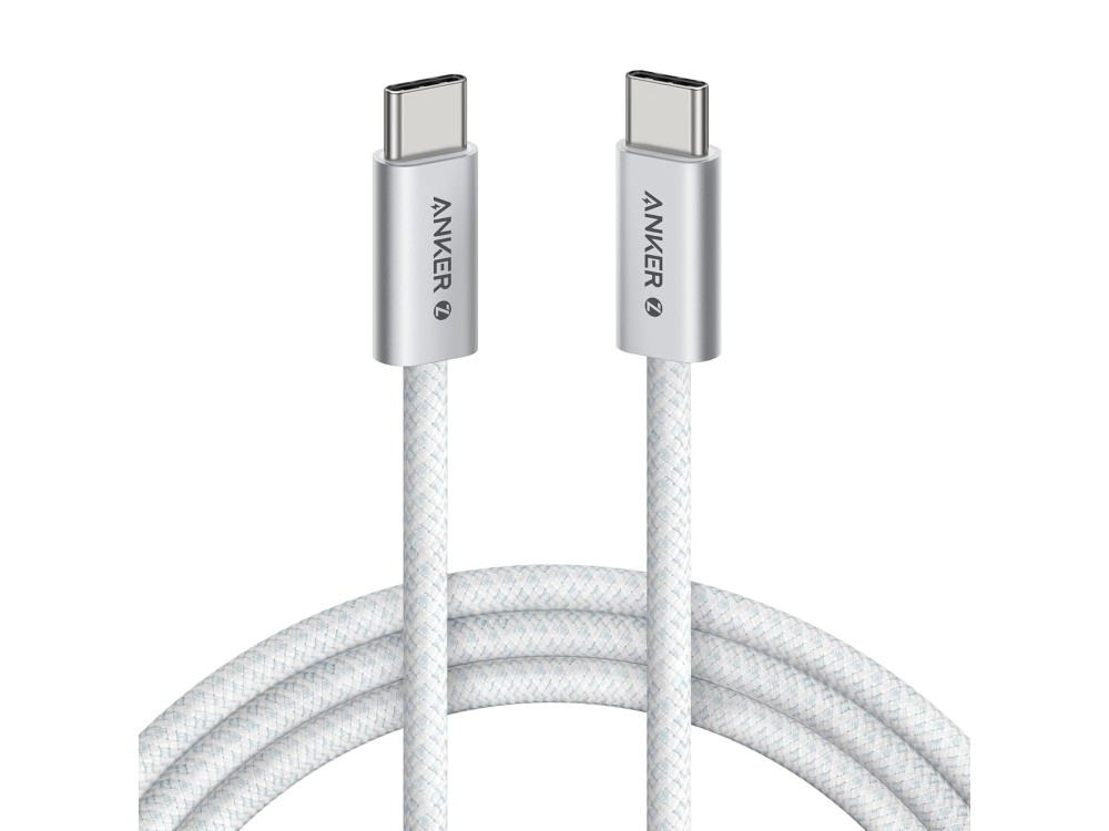 Anker Zolo USB-C to USB-C Cable 1.8m with Nylon Weave 240W USB-IF Certified Super Fast Charging, White