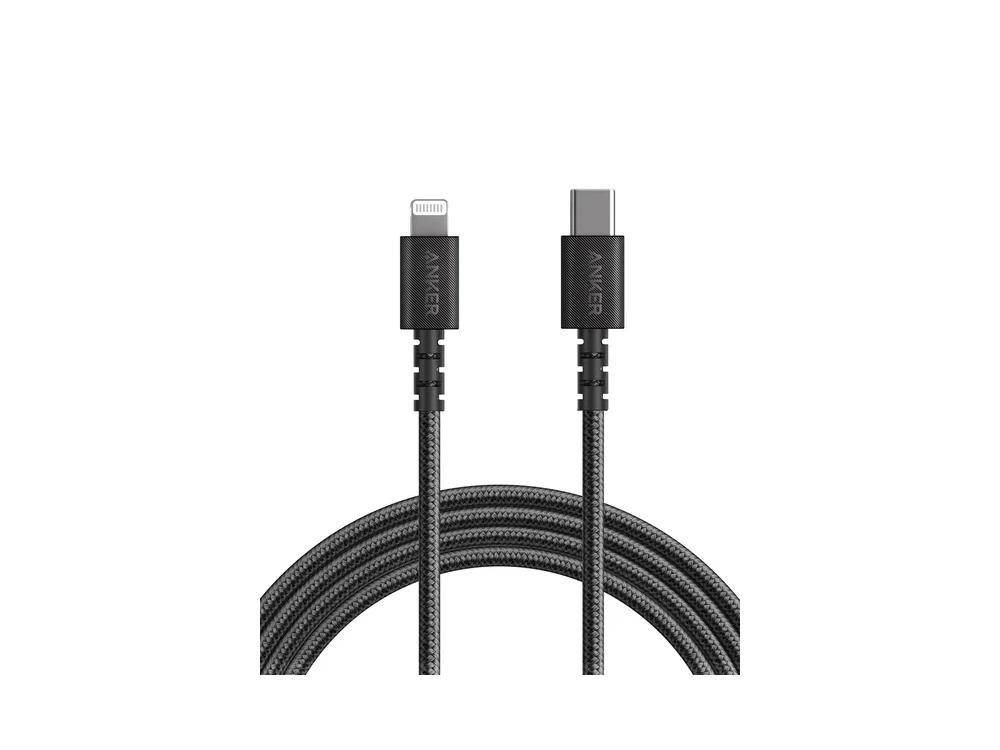 Anker PowerLine Select+ 1.8m. USB-C to Lightning cable for Apple iPhone / iPad / iPod MFi, with naylon brading, Black