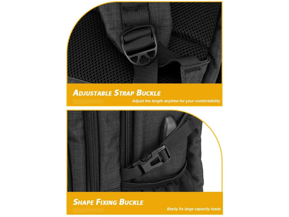 Arctic Hunter Golden Wolf Hip Backpack / Τσάντα Laptop για Laptop έως 15.6" Water Resistant με USB Port, Μαύρη