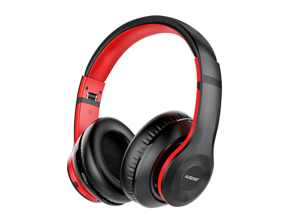 Ausdom ANC10 Bluetooth 5.0 ακουστικά με Active noise cancellation, Κόκκινο/Μαύρο