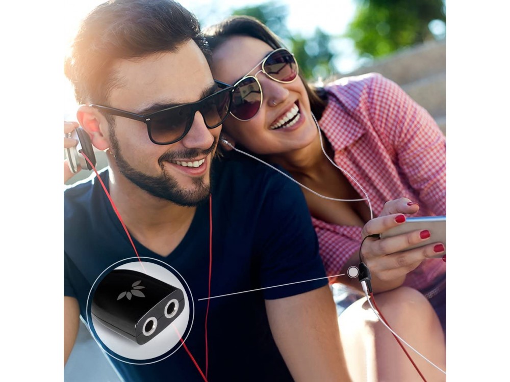 Avantree TR302 Dual Headphone Splitter, 3.5mm AUX Audio Stereo, για Σύνδεση 2 Ακουστικών σε 1 Πηγή