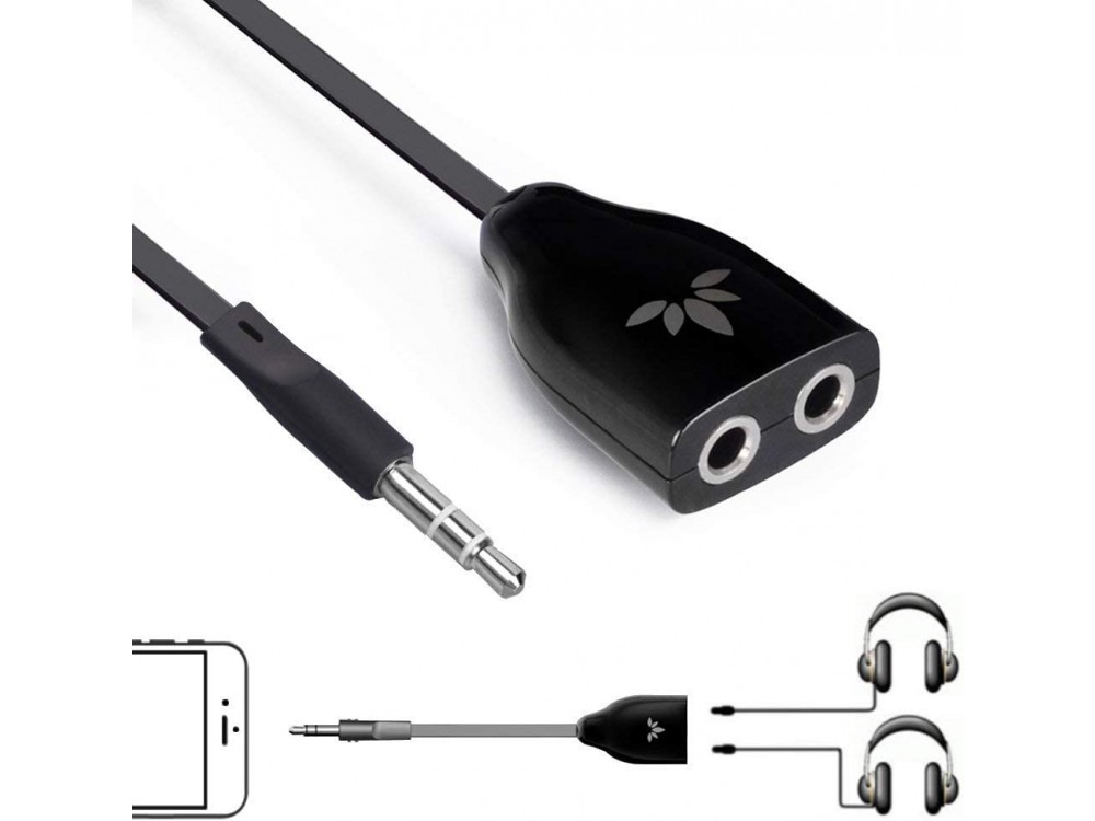 Avantree TR302 Dual Headphone Splitter, 3.5mm AUX Audio Stereo, for connecting 2 Headsets to 1 Source