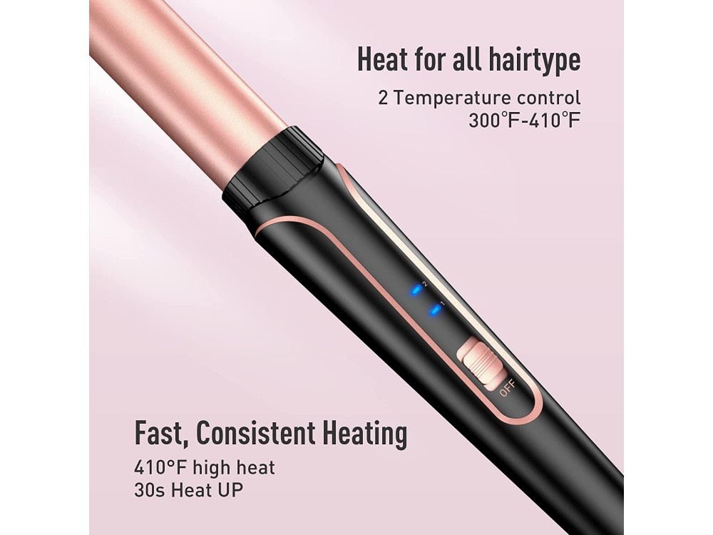 BESTOPE Waver 5 in 1 Curling Iron Wand Set, Κεραμικό Σίδερο για μπούκλες, με Ρύθμιση Θερμοκρασίας, Περιλαμβάνει Γάντι + 2 Clips