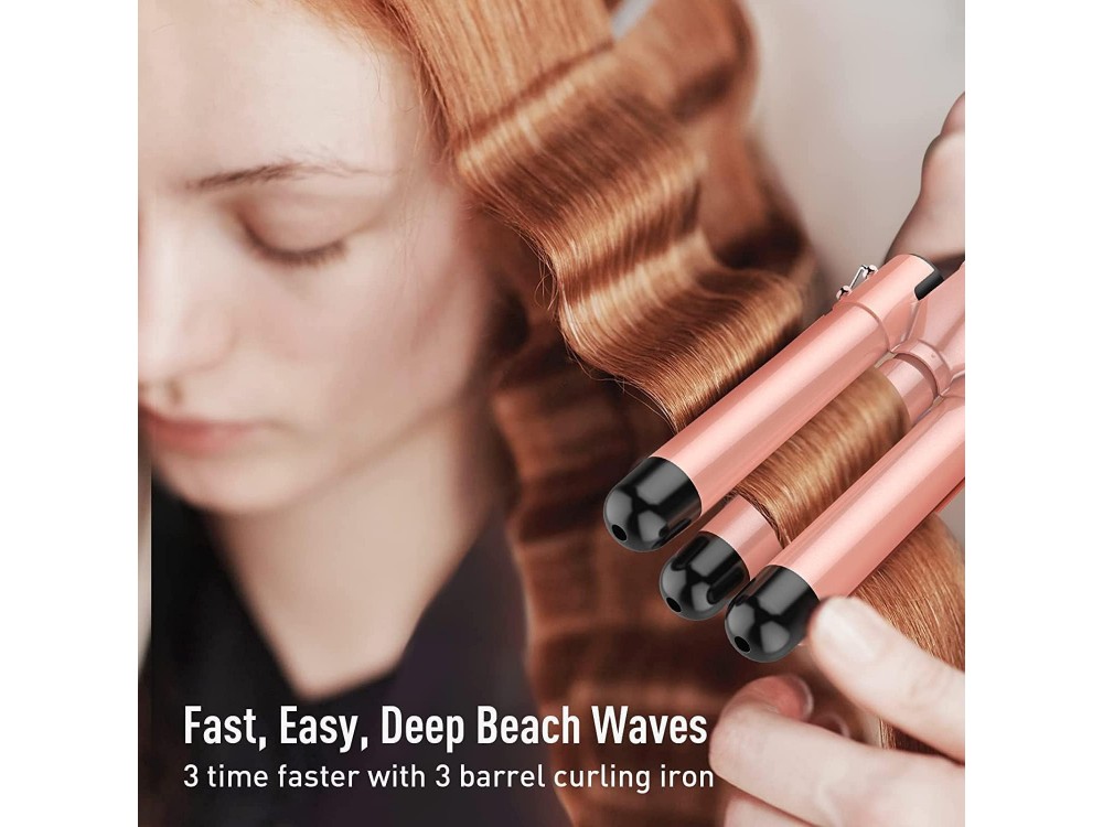 BESTOPE Waver 5 in 1 Curling Iron Wand Set, Κεραμικό Σίδερο για μπούκλες, με Ρύθμιση Θερμοκρασίας, Περιλαμβάνει Γάντι + 2 Clips