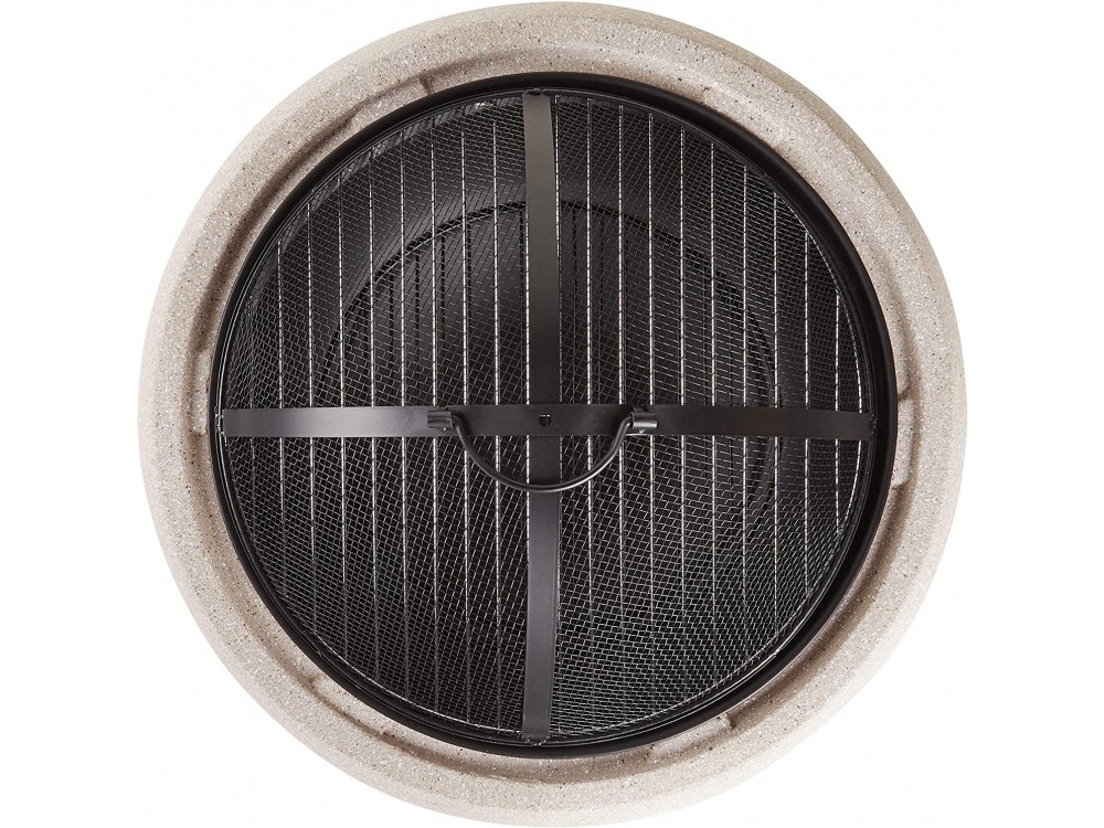 BTFY Round MgO Fire Pit, Επιτραπέζιο Τζάκι Εξωτερικού Χώρου, Διαμέτρου 60cm