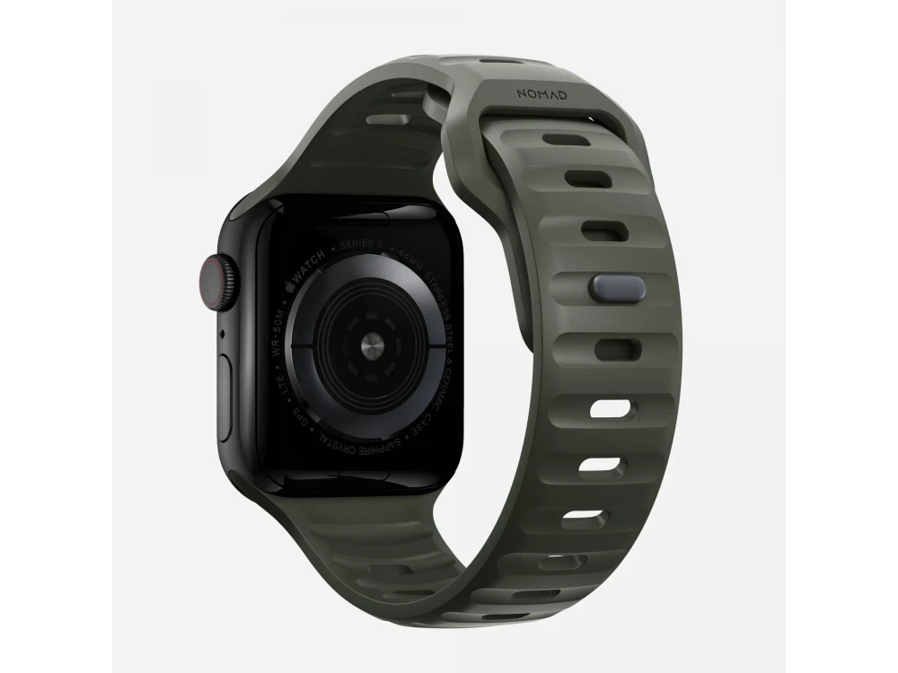 Nomad Sport Band V2 Apple Watch Ultra 2 / Ultra 1 / 6 / SE / 9 / 8 / 7 - 45 / 49mm, Ανταλλακτικό Λουράκι Σιλικόνη, Ash Green