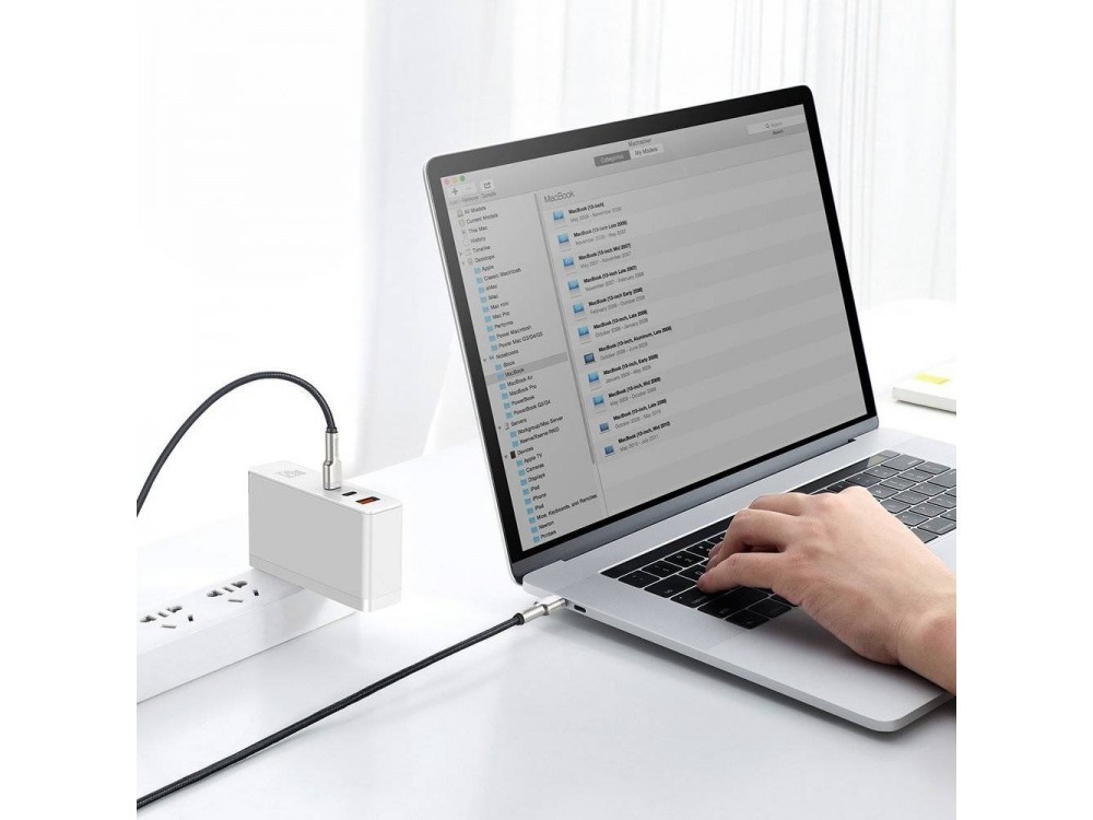 Baseus Cafule Metal Cable USB-C to USB-C 5A / 100W, 2m with Nylon Weave, Black / Grey