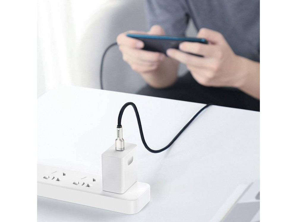 Baseus Cafule Metal Cable USB-C to USB-C 5A / 100W, 2m with Nylon Weave, Black / Grey