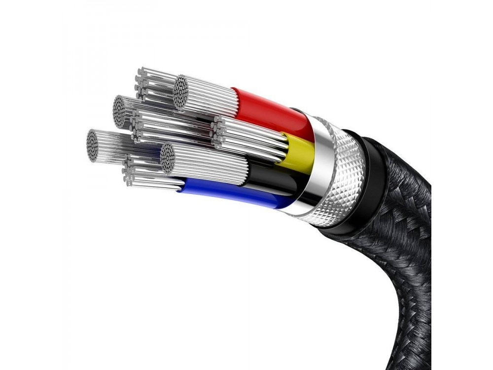 Baseus Cafule Metal Cable USB-C to USB-C 5A / 100W, 2m with Nylon Weave, Black / Grey