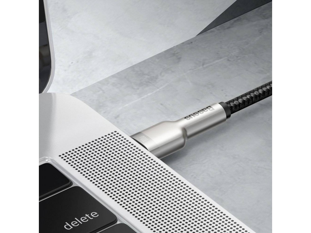 Baseus Cafule Metal Cable USB-C to USB-C 5A / 100W, 2m with Nylon Weave, Black / Grey