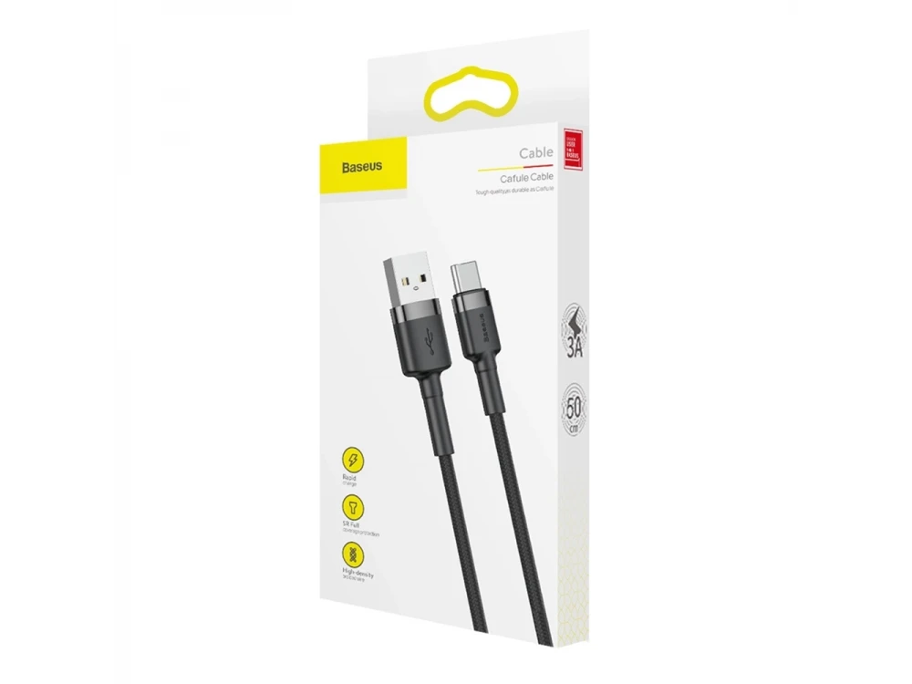 Baseus Cafule USB-C Cable 0.5m with Nylon Weave, Black