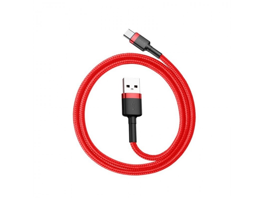 Baseus Cafule Cable USB-C to USB 2.0 3A, 2m. with Nylon Braided, Red / Black