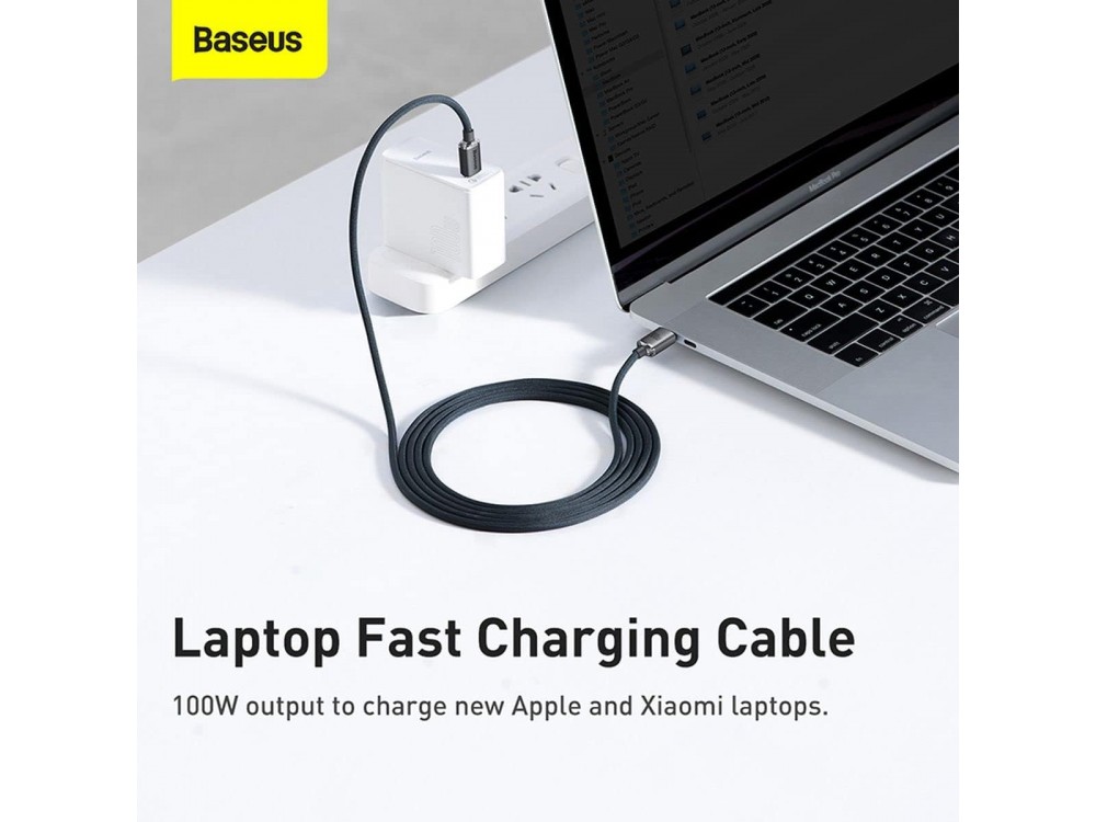 Baseus Crystal Shine Series USB-C Cable 100W with Nylon Weave 2m, Black