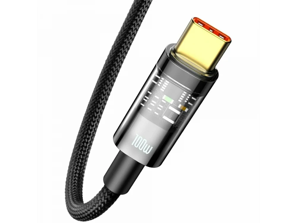 Baseus Explorer Καλώδιο USB-A σε USB-C 100W με Νάυλον Ύφανση 1μ, Μάυρο