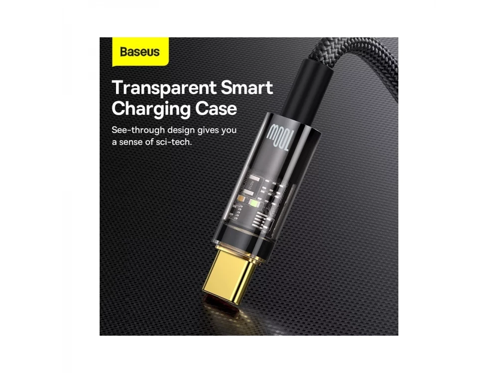 Baseus Explorer Καλώδιο USB-A σε USB-C 100W με Νάυλον Ύφανση 1μ, Black