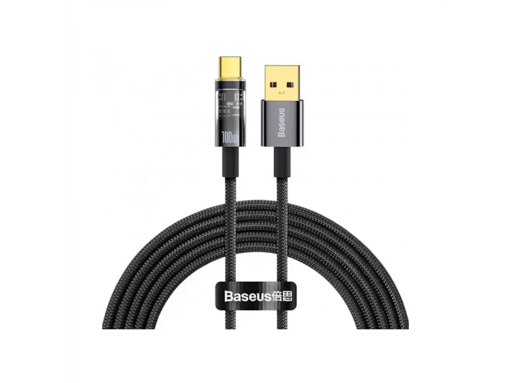 Baseus Explorer Καλώδιο USB-A σε USB-C 100W με Νάυλον Ύφανση 2μ, Black