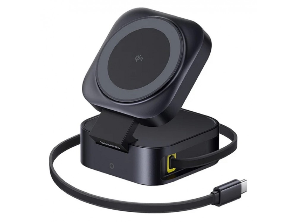 Baseus PicoGo 2-in-1 Qi2 15W + PD 67W Wireless Magnetic Charger MagSafe for iPhone, AirPods & Laptop, Black