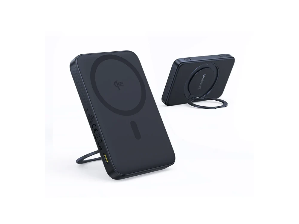 Baseus PicoGo Magnetic Power Bank 5,000mAh Qi2 Certified 15W MagSafe iPhone & Built-in USB-C Cable, Black