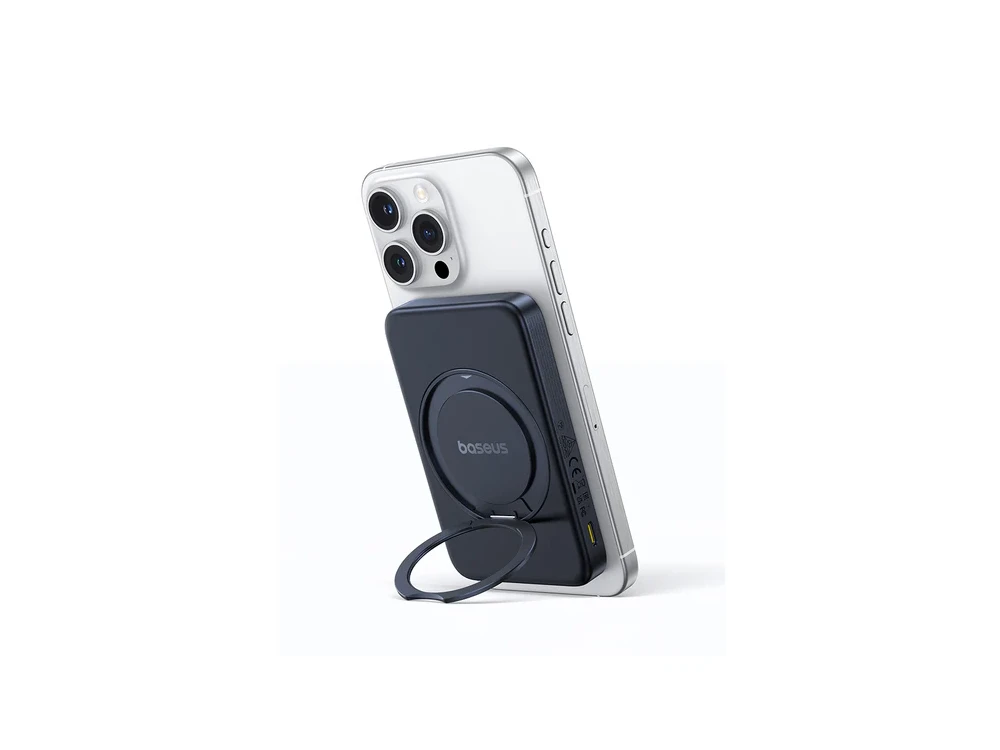 Baseus PicoGo Magnetic Power Bank 5,000mAh Qi2 Certified 15W MagSafe iPhone & Built-in USB-C Cable, Black