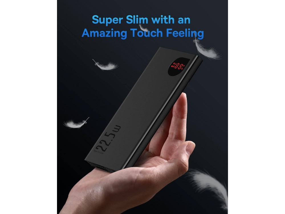 Baseus Power Bank 10000mAh 22.5W with 2 USB-A Ports & 1 USB-C Port Power Delivery / Quick Charge 3.0, Black