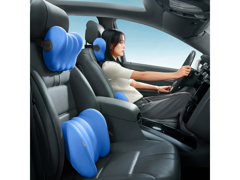 Baseus Silk ComfortRide Lumbar, Car Lumbar Pillow, Blue