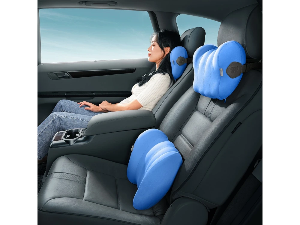 Baseus Silk ComfortRide Lumbar, Car Lumbar Pillow, Blue