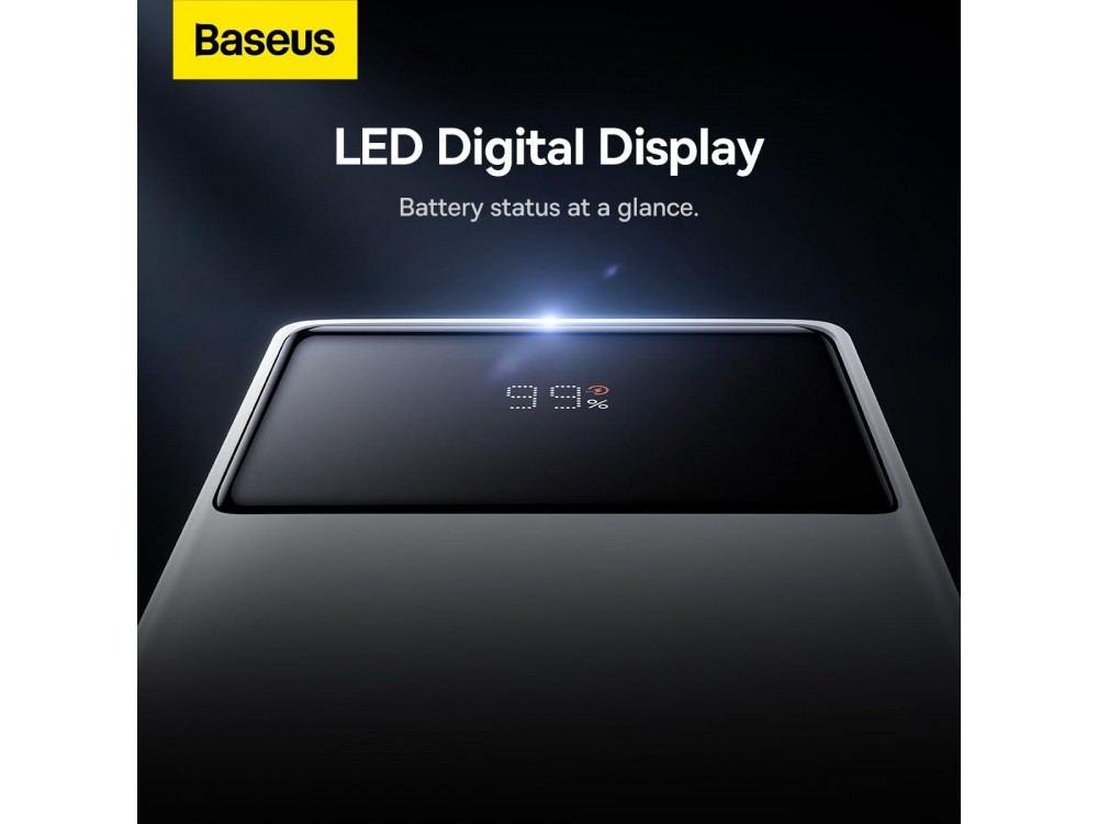 Baseus Star-Lord Power Bank 20000mAh 65W, with Digital Display, 2xUSB-A & 1xUSB-C, White