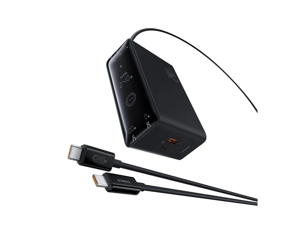 Baseus 240W GaN3 Pro Charger, with PD3.1 / QC4.0 / AFC & FCP Support, with 3 USB-C Ports & USB-A Port, Black