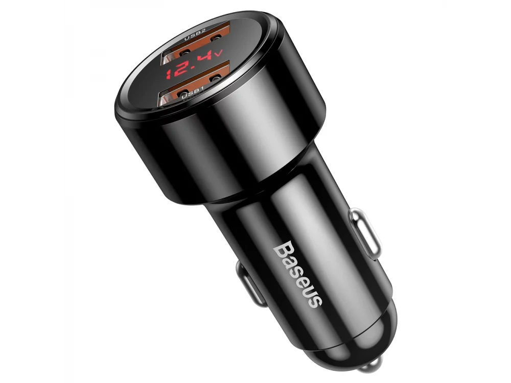 Baseus Car charger PPS 45W, QC 3.0 with 2 USB-A Ports, Black