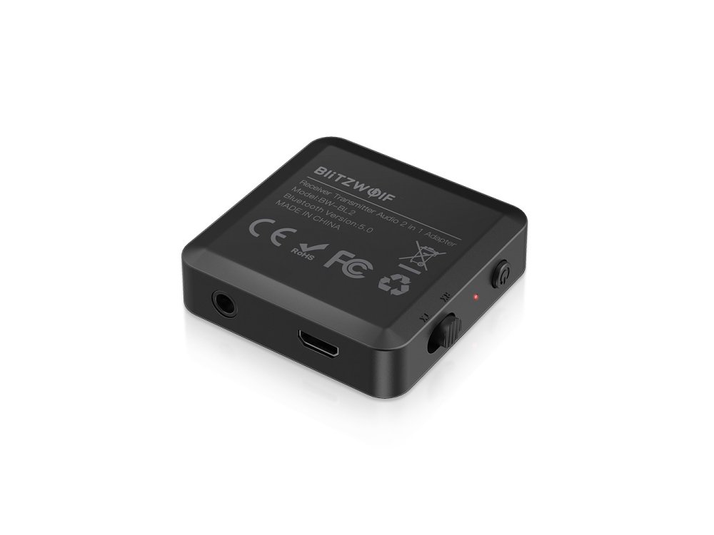 BlitzWolf BW-BL2 Bluetooth 5.0 2-in1 Transmitter/Receiver, AUX 3.5mm Wireless Audio Adapter
