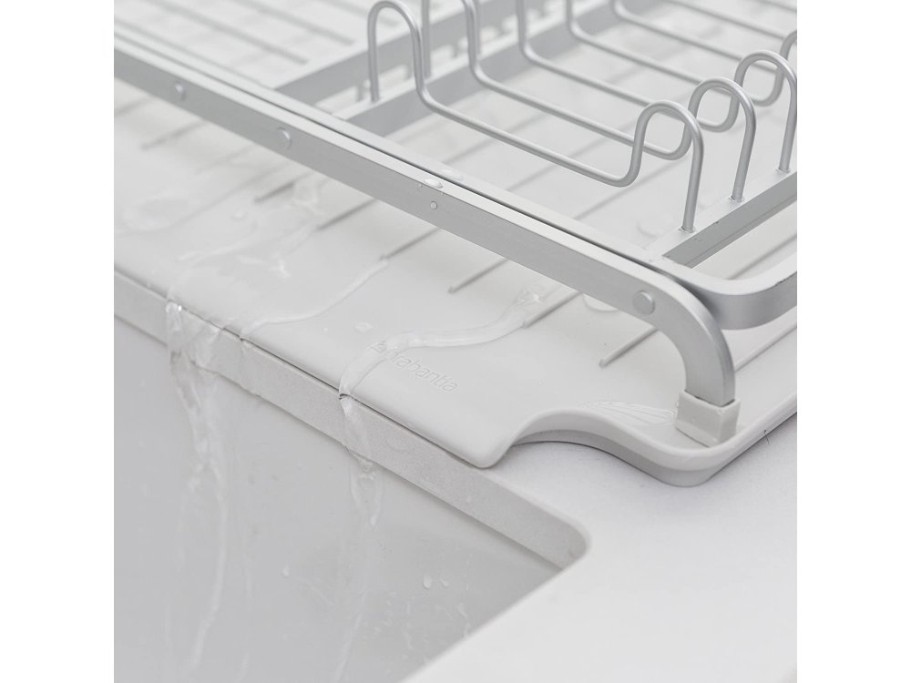 Brabantia Dish Drying Draining Rack, with silicone tray 39x50cm, Light Grey
