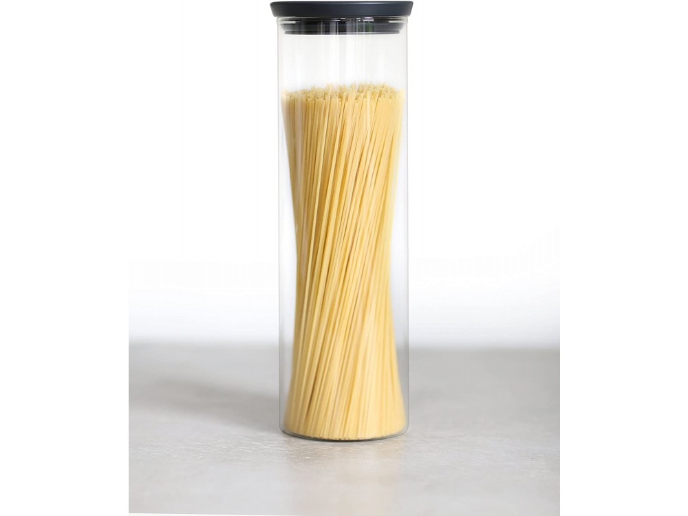 Brabantia Glass Stackable Jar, Glass Food Container for Airtight Storage, 1.9L