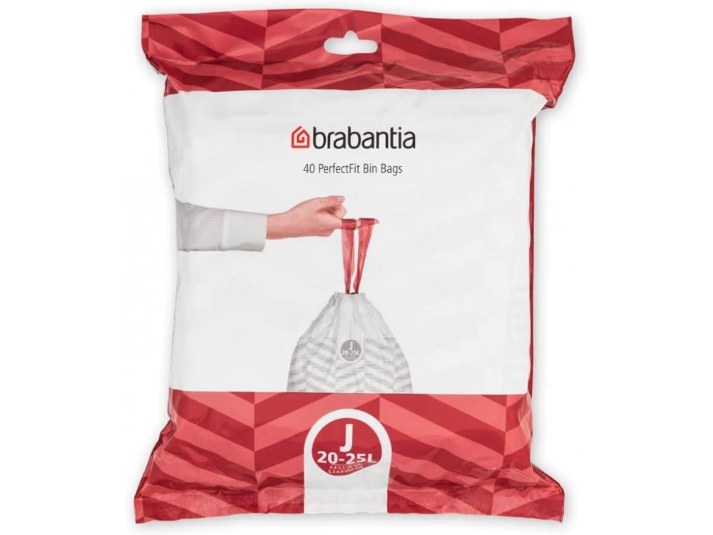 Brabantia PerfectFit Bags, Σακούλες Απορριμμάτων 23lt 30x21 (Μέγεθος J), 40τμχ
