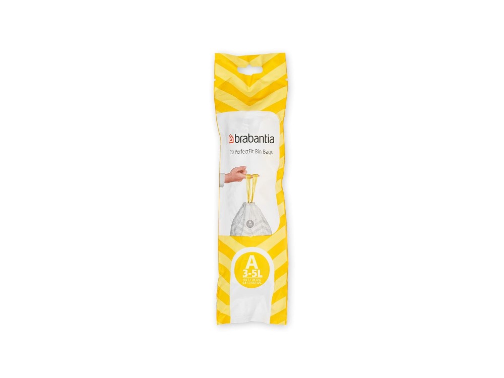 Brabantia PerfectFit Bags, Σακούλες Απορριμμάτων 3L (Μέγεθος A), 10 x 20τμχ