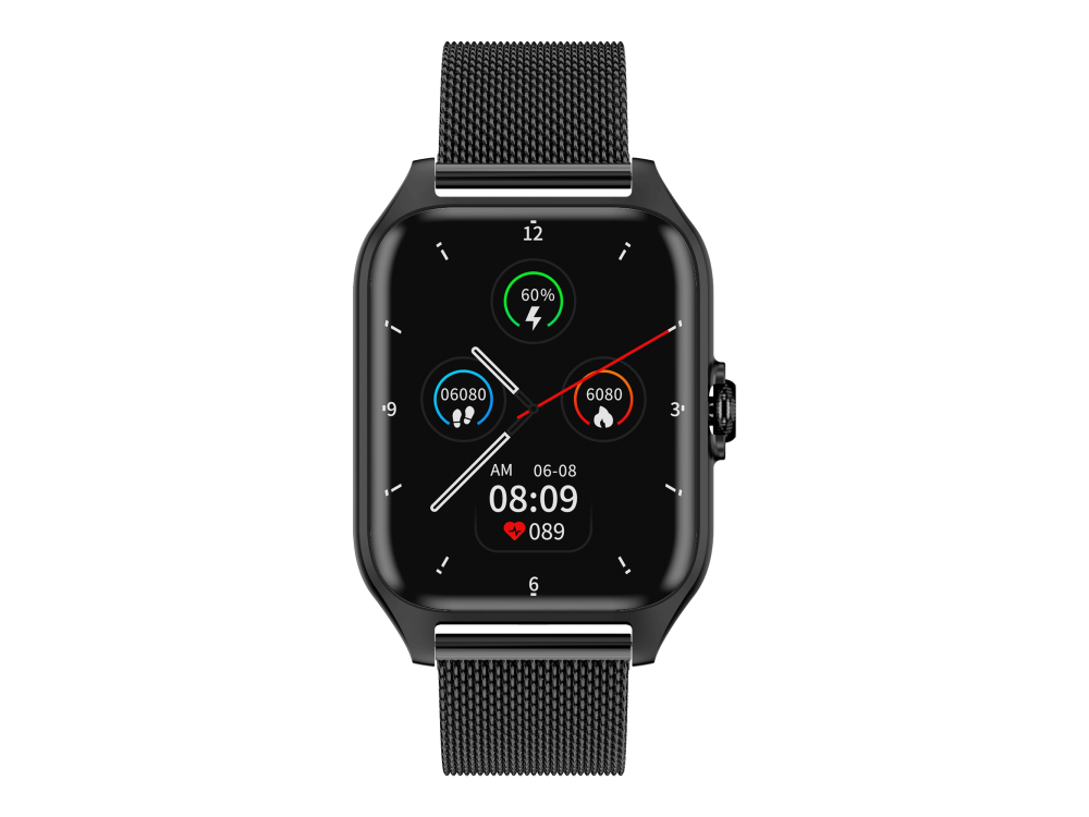 Garett GRC Activity 2 Smartwatch with AMOLED Display, Voice Assistant, Smart App, Oscilloscope & Battery up to 7 Days, Black Matt