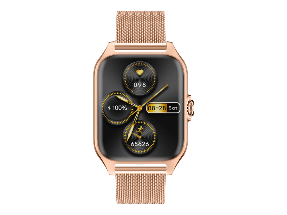 Garett GRC Activity 2 Smartwatch with AMOLED Display, Voice Assistant, Smart App, Oscilloscope & Battery up to 7 Days, Gold Matt