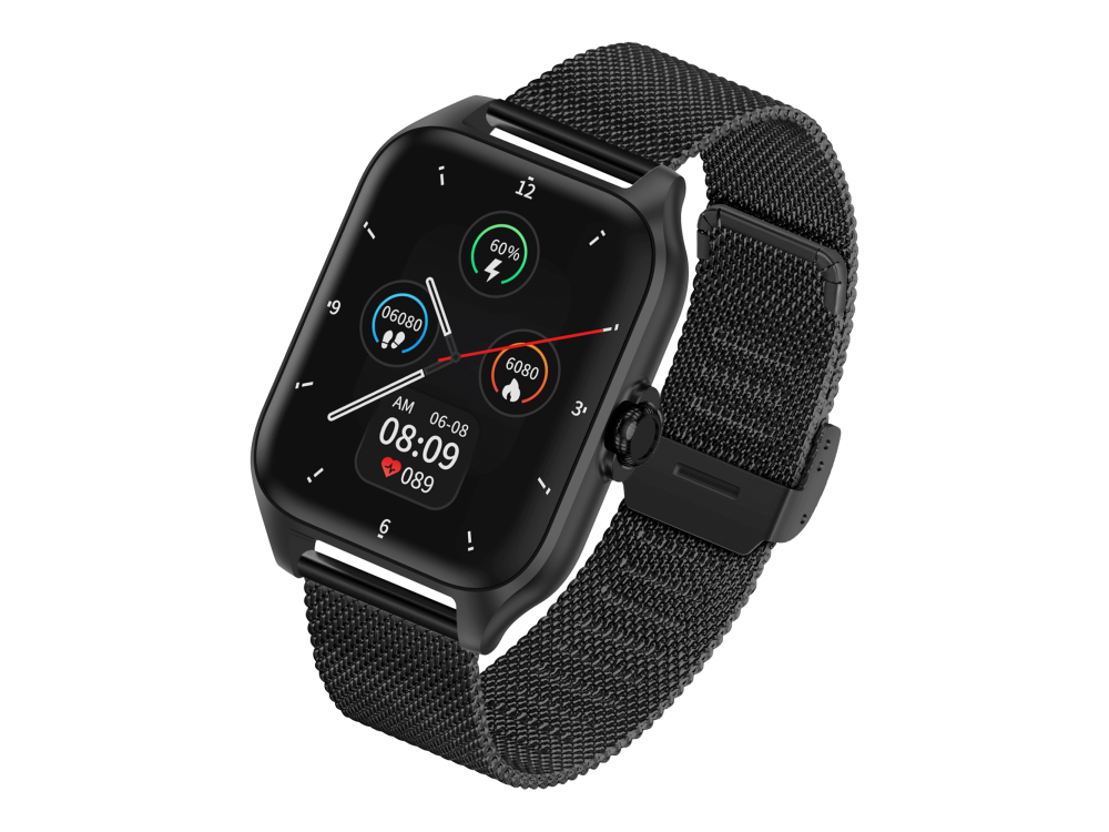 Garett GRC Activity 2 Smartwatch with AMOLED Display, Voice Assistant, Smart App, Oscilloscope & Battery up to 7 Days, Black Matt