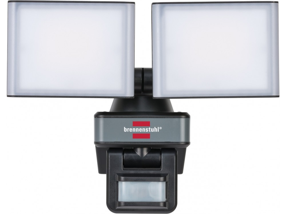 Brennenstuhl Connect WiFi LED Duo Floodlight,  Dual Headlight LED 30W, IP54, 3500lm, with Motion Detection up to 12m
